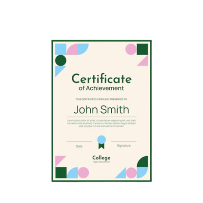 A4 Certificate