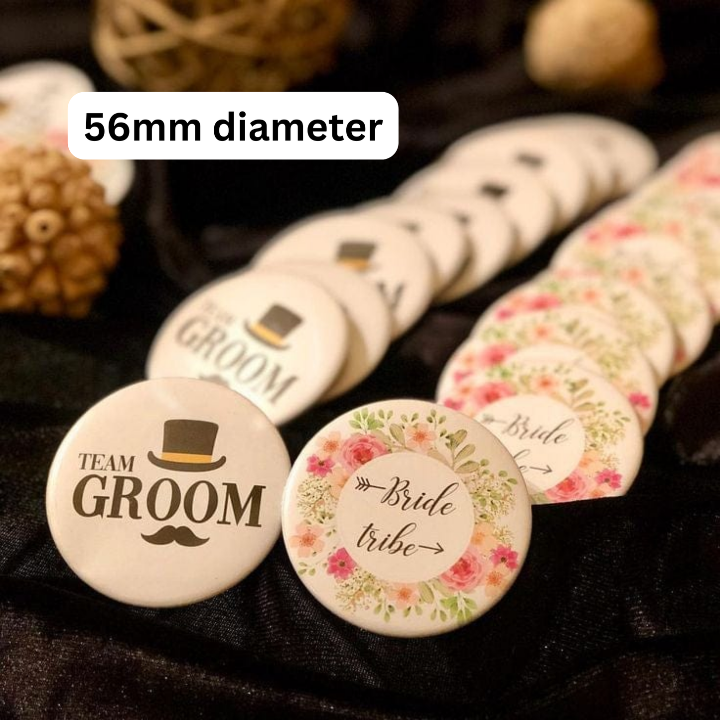 Bride & Groom Badges