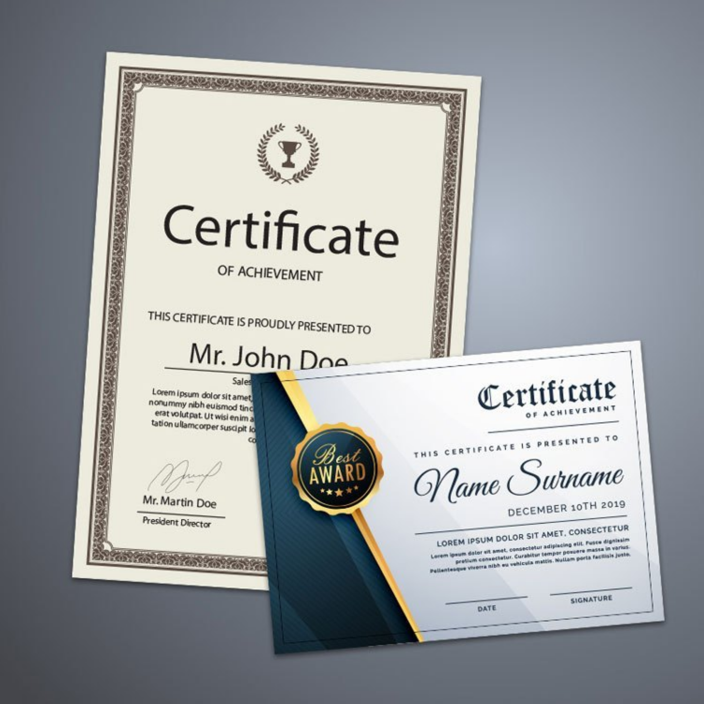 Certificates