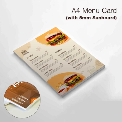 Sunboard Menu Card